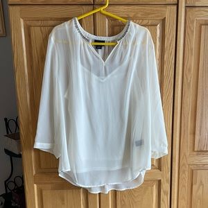Liz Claiborne size XL polyester sheer blouse